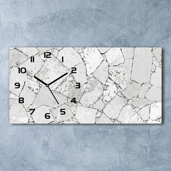 Horloge horizontale en verre Mur en pierre