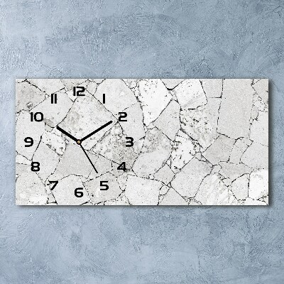 Horloge horizontale en verre Mur en pierre
