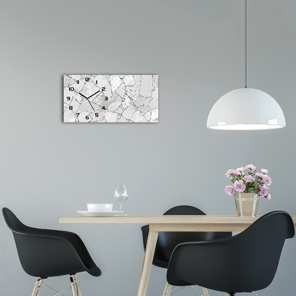 Horloge horizontale en verre Mur en pierre