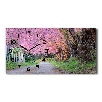 Horloge murale horizontale Fleur de cerisier