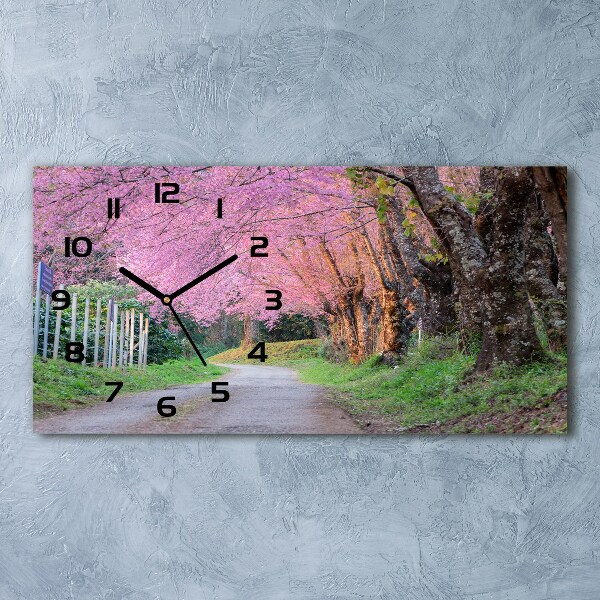 Horloge murale horizontale Fleur de cerisier