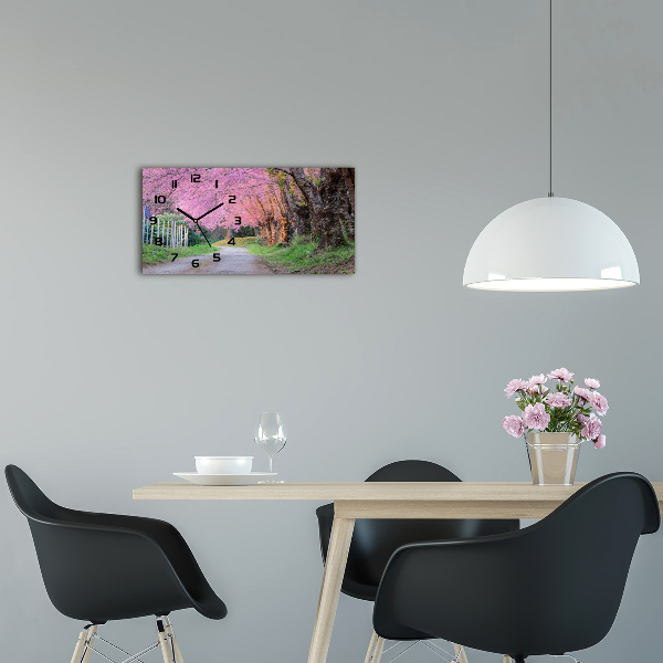 Horloge murale horizontale Fleur de cerisier