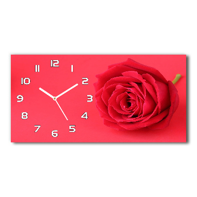 Horloge rectangulaire horizontale Rose rouge