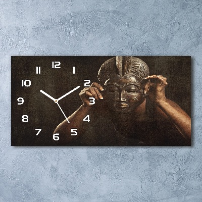 Horloge horizontale en verre Masque africain