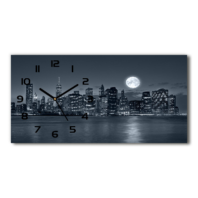 Horloge horizontale en verre New York de nuit