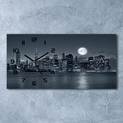 Horloge horizontale en verre New York de nuit