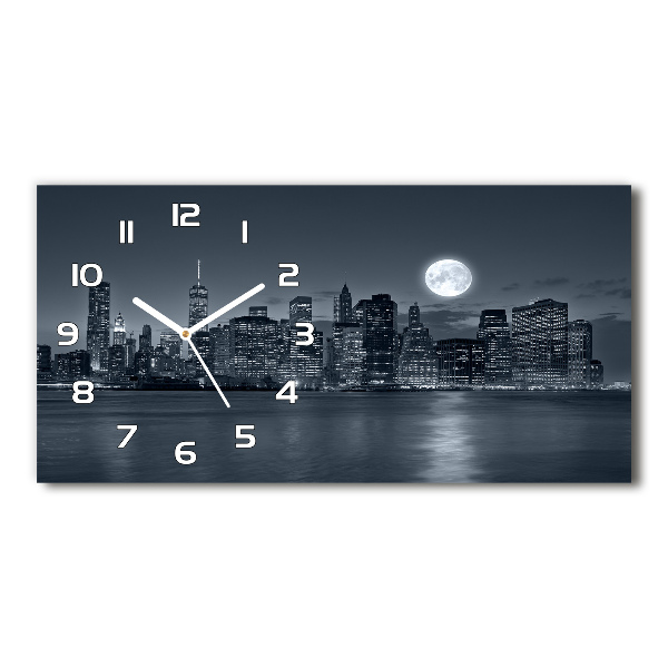 Horloge horizontale en verre New York de nuit