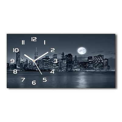 Horloge horizontale en verre New York de nuit