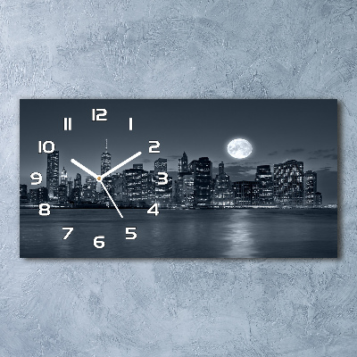 Horloge horizontale en verre New York de nuit