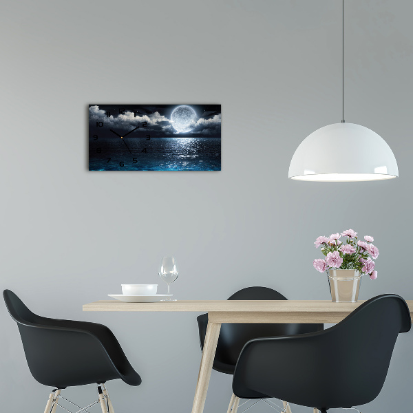 Horloge horizontale en verre Pleine Lune