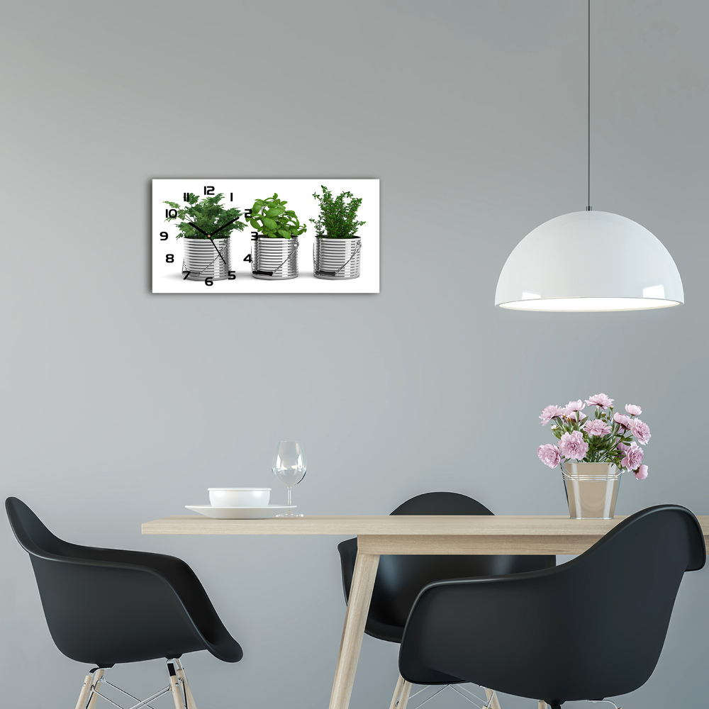 Horloge murale horizontale Plantes aromatiques