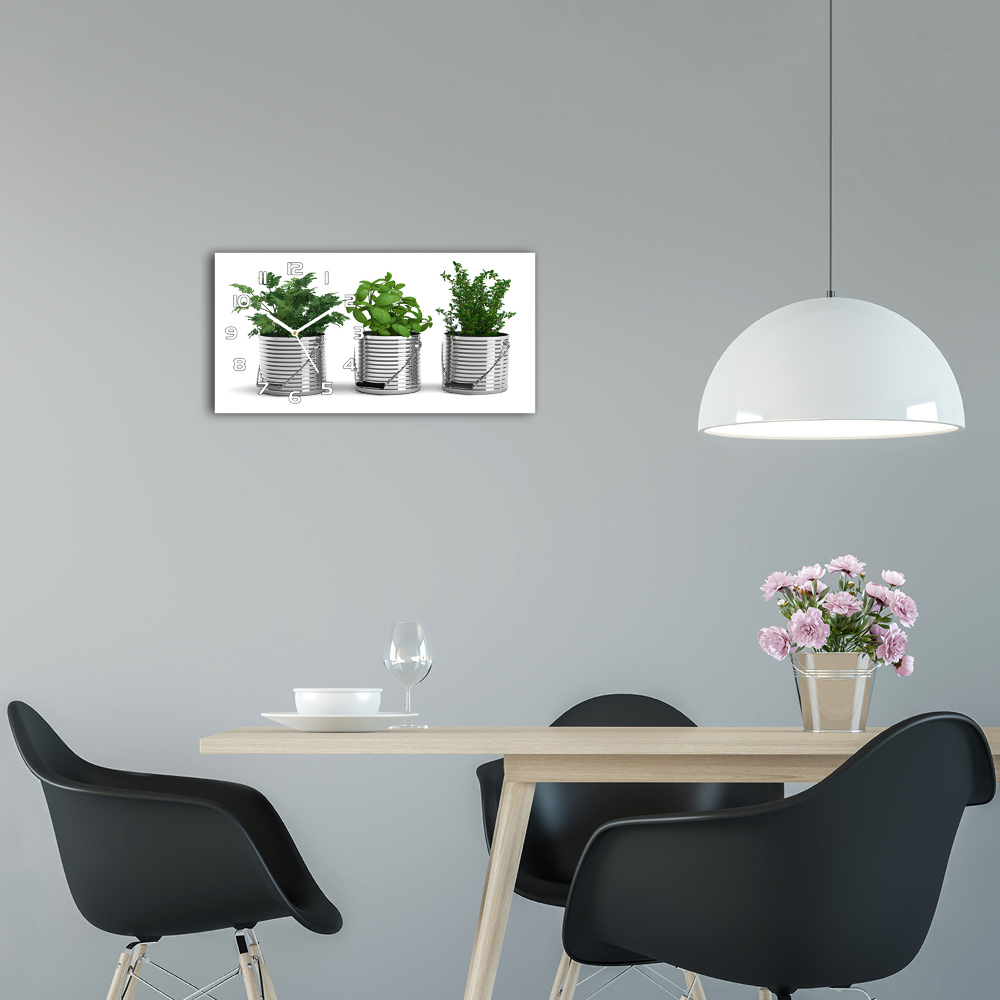 Horloge murale horizontale Plantes aromatiques