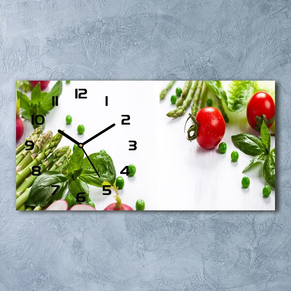 Horloge rectangulaire horizontale Légumes frais