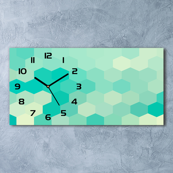 Horloge horizontale en verre Fond géométrique