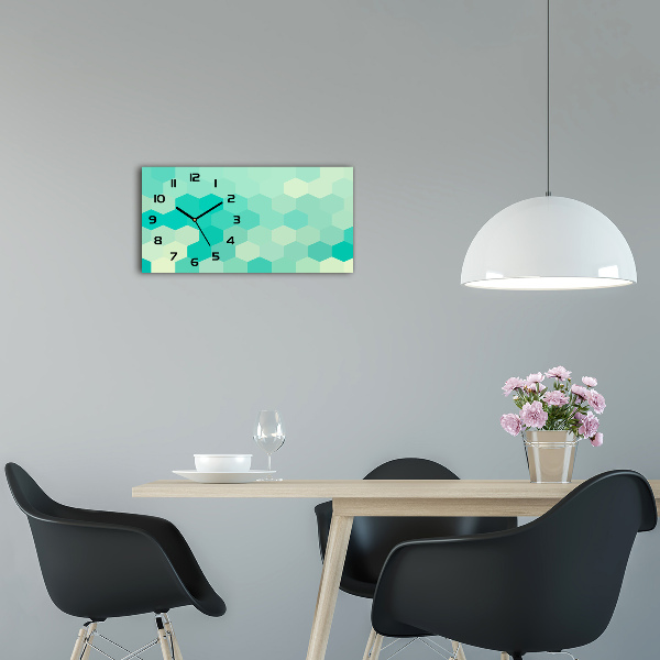 Horloge horizontale en verre Fond géométrique