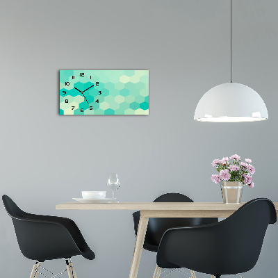 Horloge horizontale en verre Fond géométrique