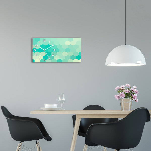 Horloge horizontale en verre Fond géométrique