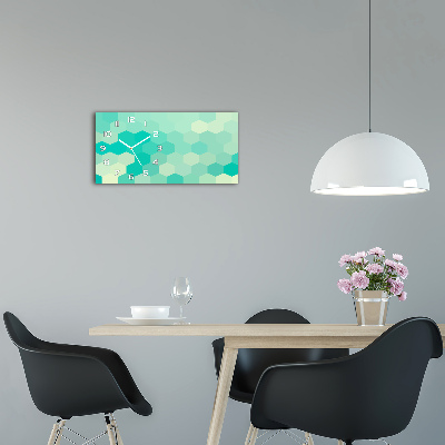 Horloge horizontale en verre Fond géométrique