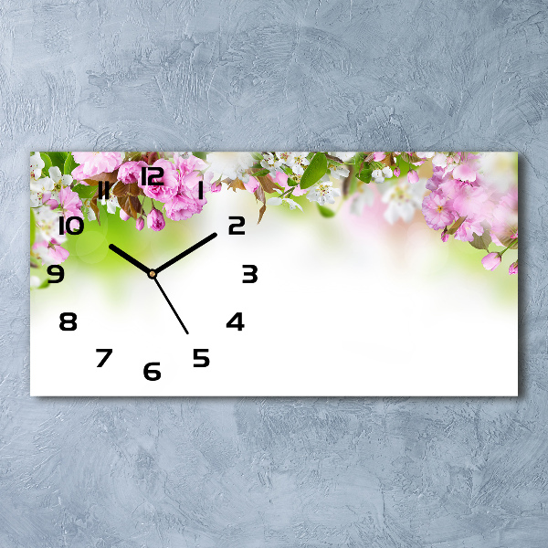 Horloge horizontale Fleurs de printemps