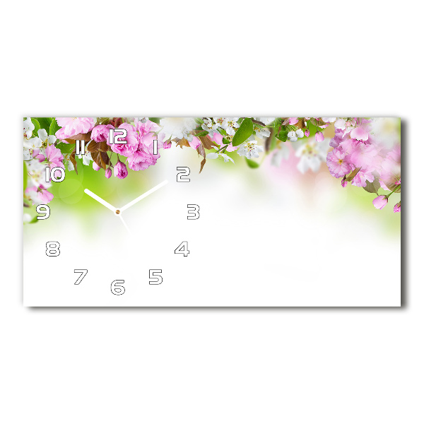 Horloge horizontale Fleurs de printemps