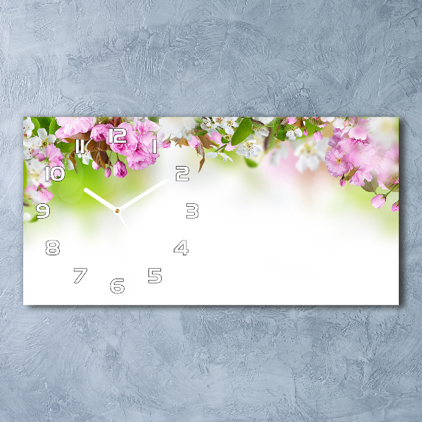 Horloge horizontale Fleurs de printemps