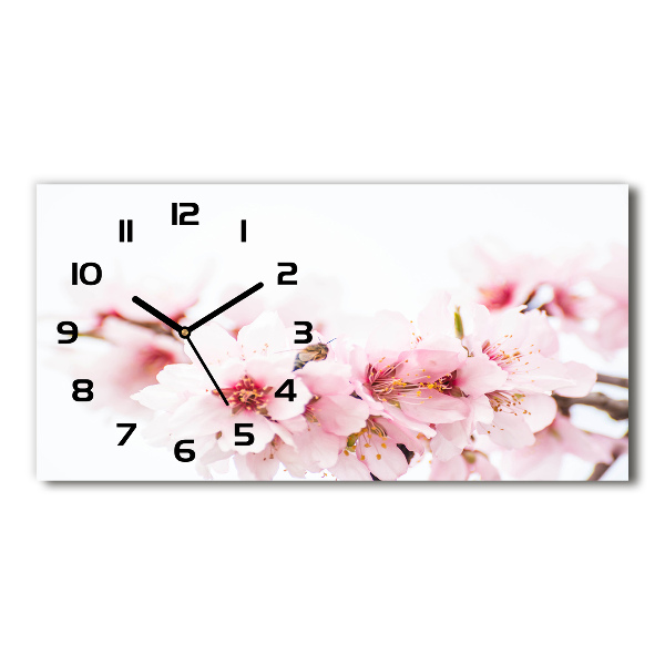 Horloge horizontale en verre Fleurs de cerisier