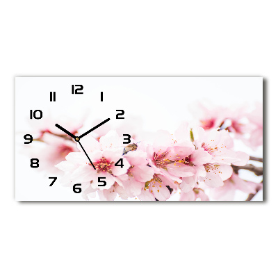 Horloge horizontale en verre Fleurs de cerisier