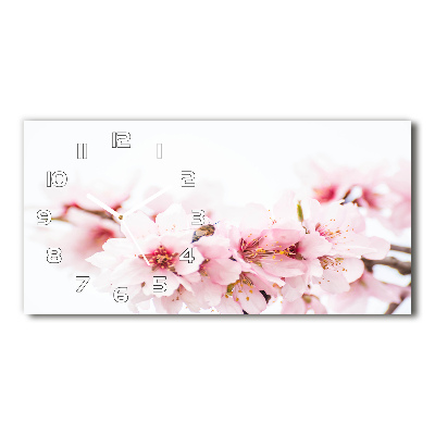 Horloge horizontale en verre Fleurs de cerisier