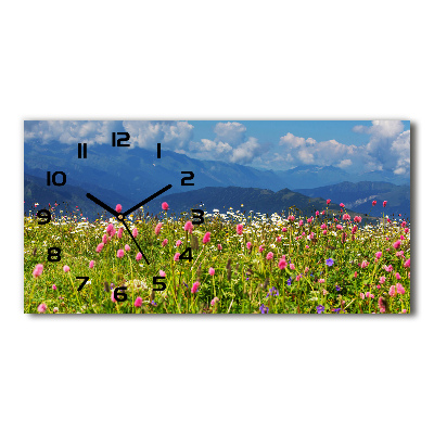 Horloge horizontale en verre Prairie en montagne