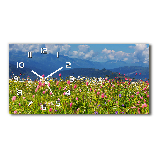 Horloge horizontale en verre Prairie en montagne