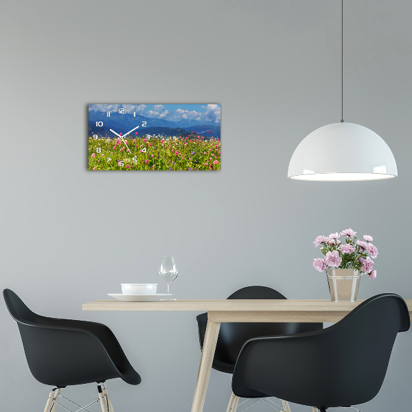 Horloge horizontale en verre Prairie en montagne