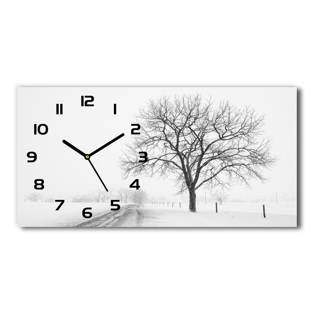 Horloge murale horizontale Arbre en hiver