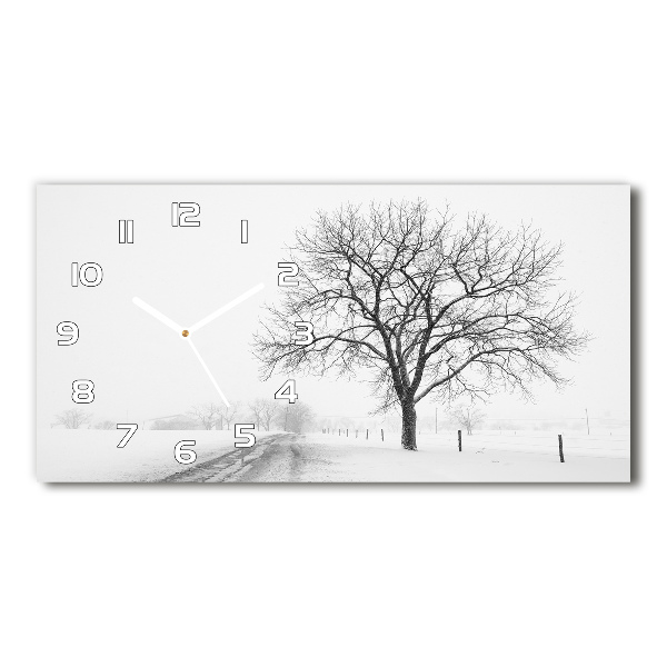 Horloge murale horizontale Arbre en hiver