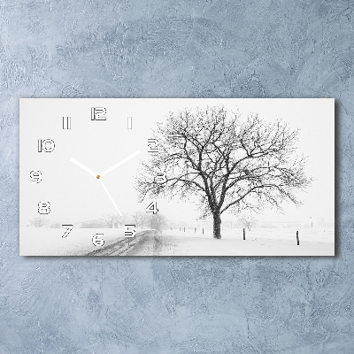 Horloge murale horizontale Arbre en hiver