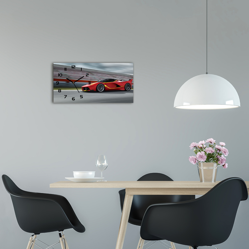 Horloge horizontale en verre Voiture de sport