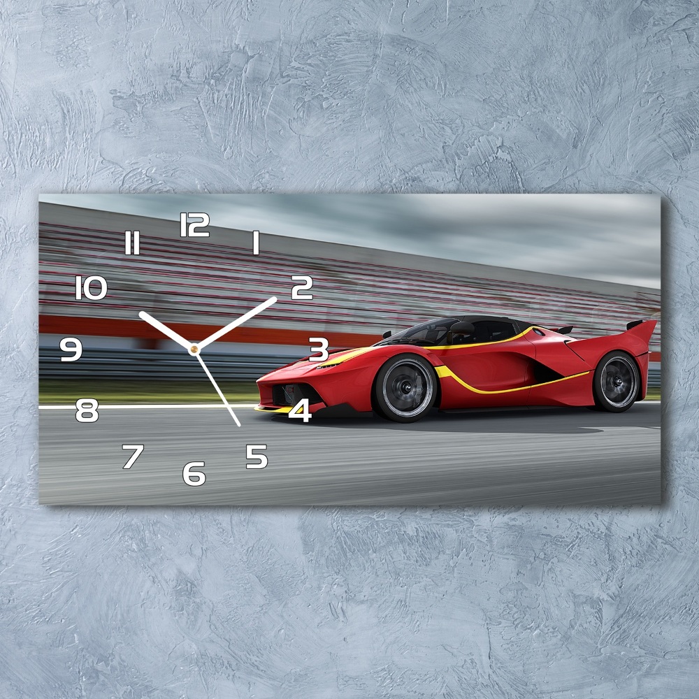 Horloge horizontale en verre Voiture de sport