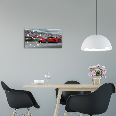 Horloge horizontale en verre Voiture de sport