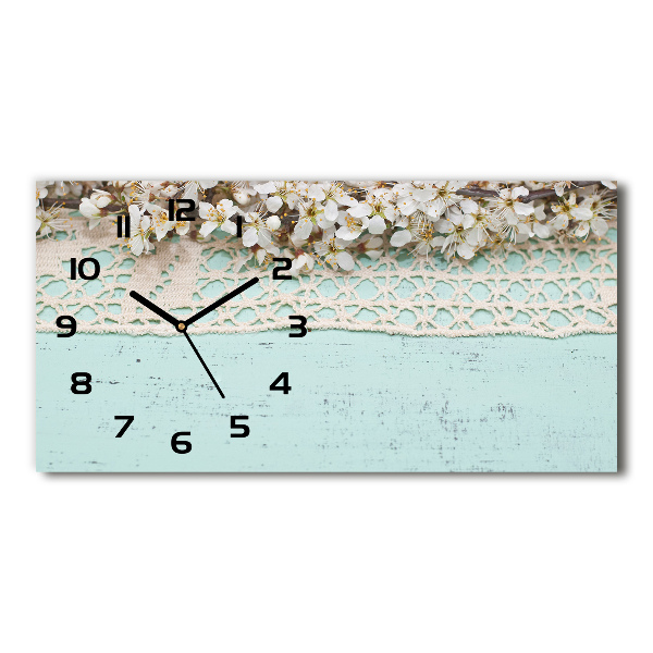 Horloge rectangulaire horizontale Fleurs de cerisier