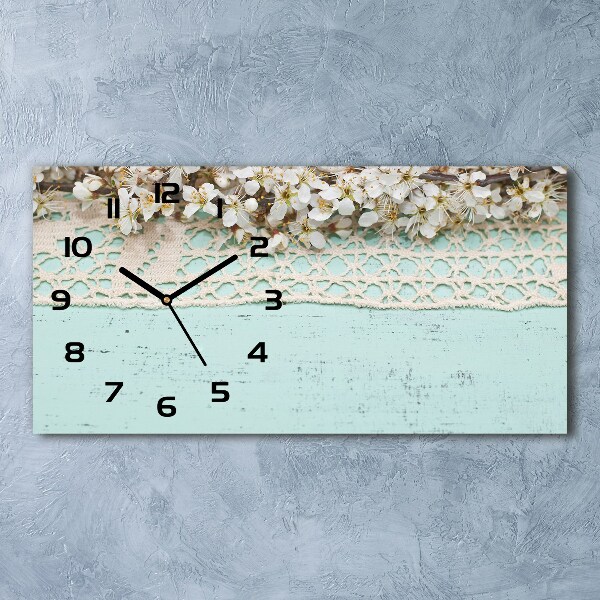 Horloge rectangulaire horizontale Fleurs de cerisier
