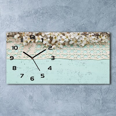 Horloge rectangulaire horizontale Fleurs de cerisier