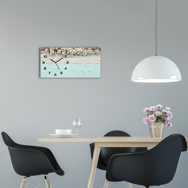 Horloge rectangulaire horizontale Fleurs de cerisier