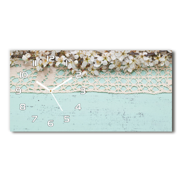 Horloge rectangulaire horizontale Fleurs de cerisier