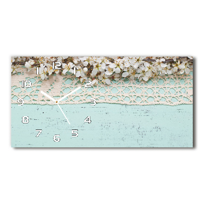 Horloge rectangulaire horizontale Fleurs de cerisier