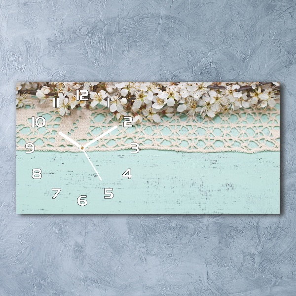 Horloge rectangulaire horizontale Fleurs de cerisier
