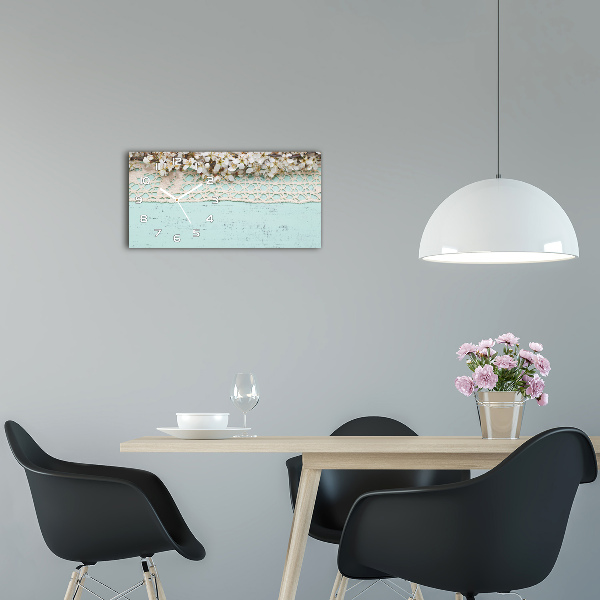 Horloge rectangulaire horizontale Fleurs de cerisier
