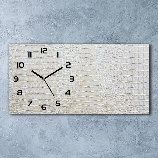 Horloge horizontale en verre Peau de crocodile
