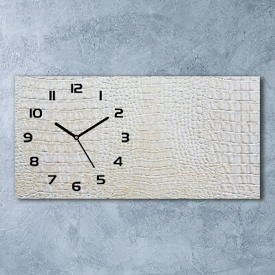 Horloge horizontale en verre Peau de crocodile
