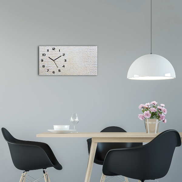 Horloge horizontale en verre Peau de crocodile