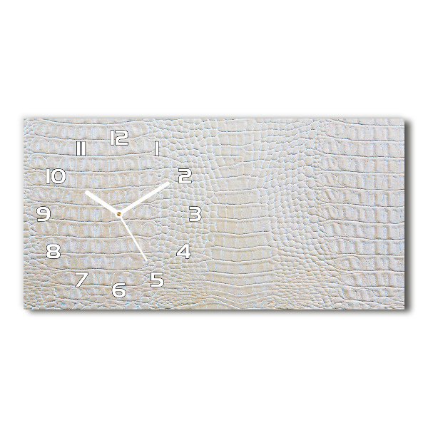 Horloge horizontale en verre Peau de crocodile