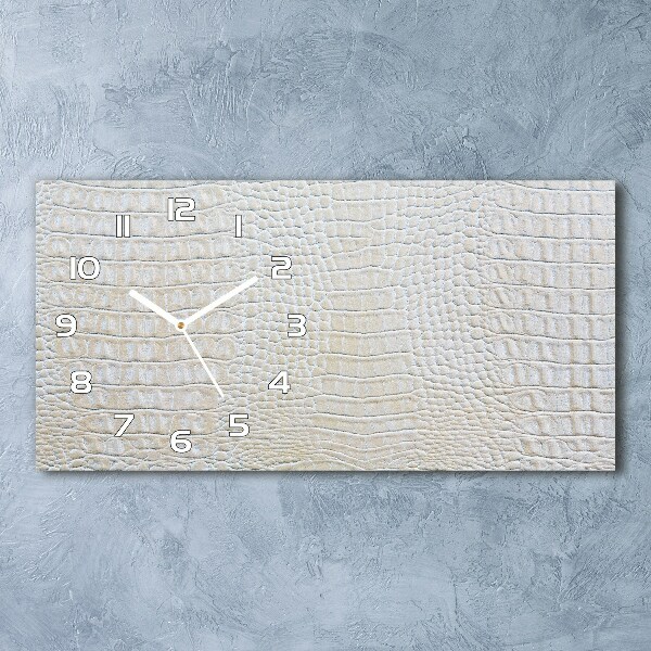 Horloge horizontale en verre Peau de crocodile